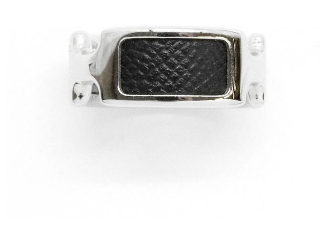 Ring Hermès Anillo Olympe Hermes Negro Plata - vista 2