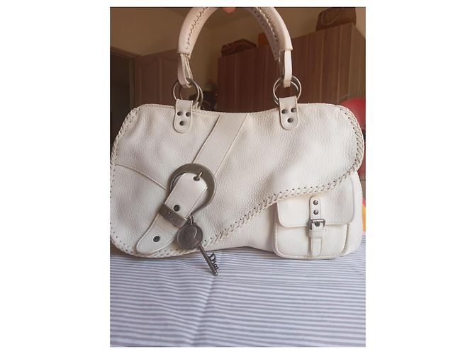 Borsa Dior in pelle bianca Bianco - vista 2