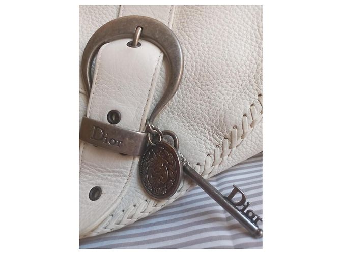 Borsa Dior in pelle bianca Bianco - vista 6