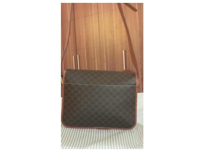 Céline Borsa a tracolla Celine in pelle marrone - vista 15