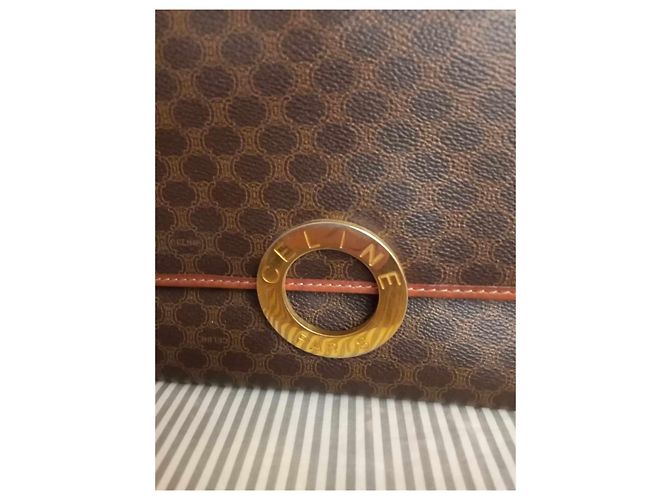 Céline Borsa a tracolla Celine in pelle marrone - vista 5