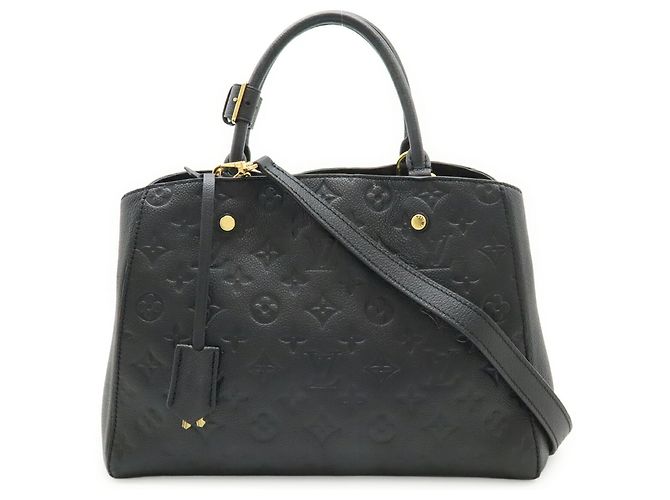 Borsa Louis Vuitton Monogram Empreinte Montaigne MM Nero - vista 2