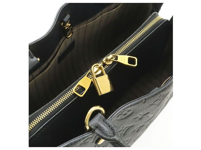 Borsa Louis Vuitton Monogram Empreinte Montaigne MM Nero - vista 6