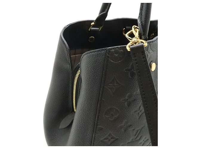 Borsa Louis Vuitton Monogram Empreinte Montaigne MM Nero - vista 8