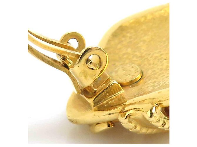 Pendientes de clip dorados Chanel - vista 12