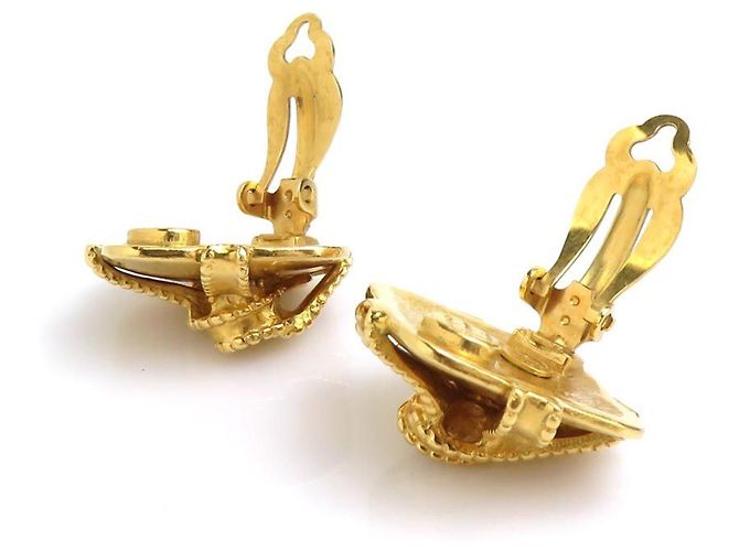 Pendientes de clip dorados Chanel - vista 6