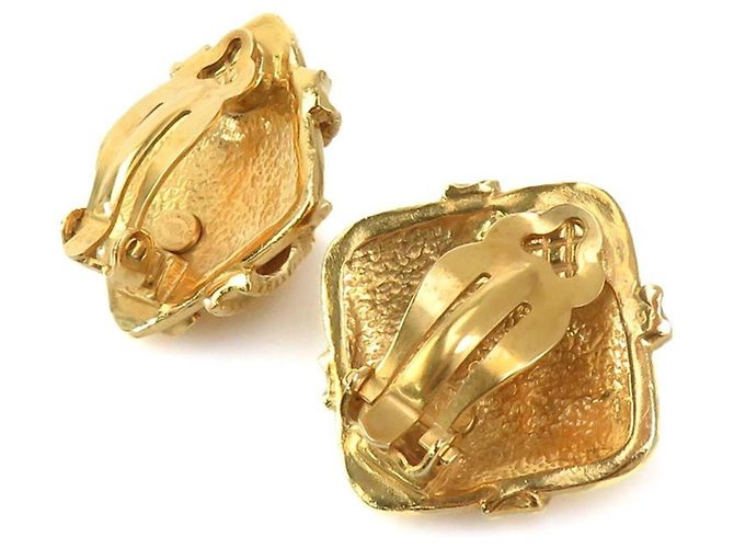 Pendientes de clip dorados Chanel - vista 7