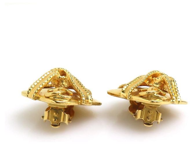 Pendientes de clip dorados Chanel - vista 8