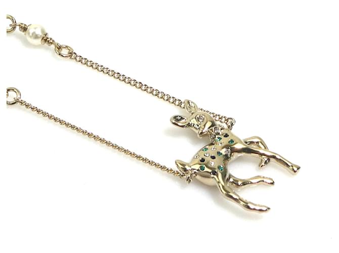 Collana Bambi Chanel Nero D'oro Verde Bianco sporco - vista 2