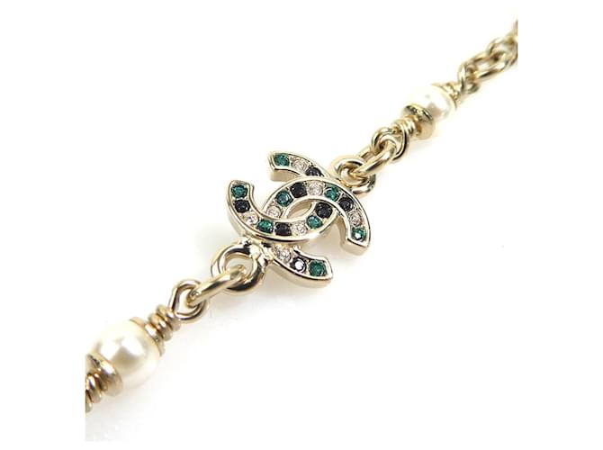 Collana Bambi Chanel Nero D'oro Verde Bianco sporco - vista 7