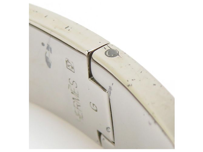 Hermès Hermes HERMES Bracciale Rigido Clic Clack H Argento Bianco sporco - vista 11