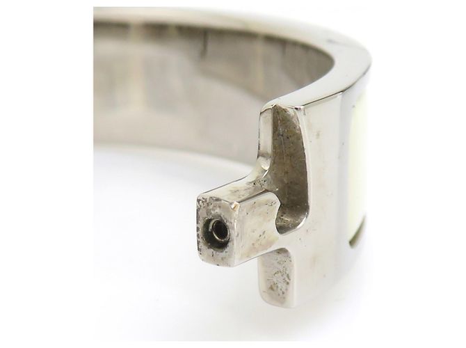 Hermès Hermes HERMES Bracciale Rigido Clic Clack H Argento Bianco sporco - vista 9