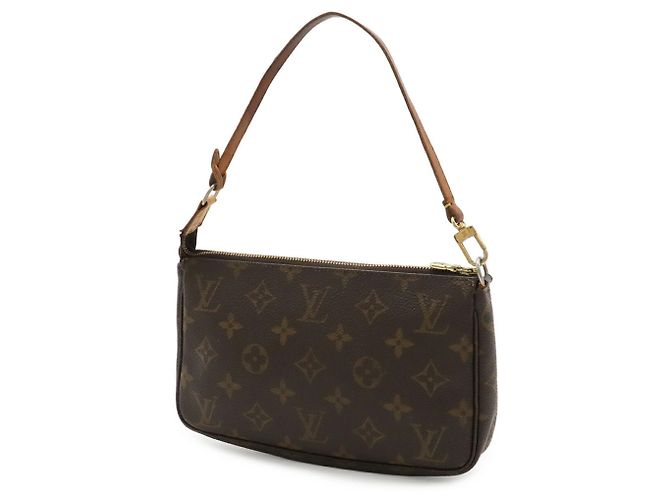 Borsa Louis Vuitton Monogram Pochette Accessoires Marrone - vista 3