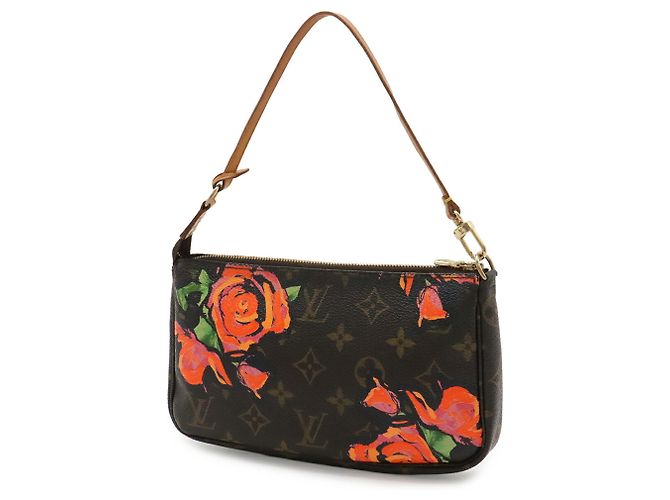 Borsa Louis Vuitton Monogram Rose Pochette Accessoires Marrone Arancione - vista 3