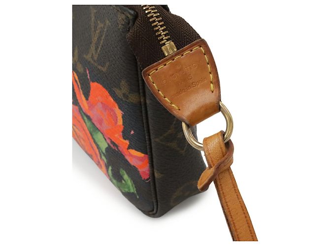 Borsa Louis Vuitton Monogram Rose Pochette Accessoires Marrone Arancione - vista 8