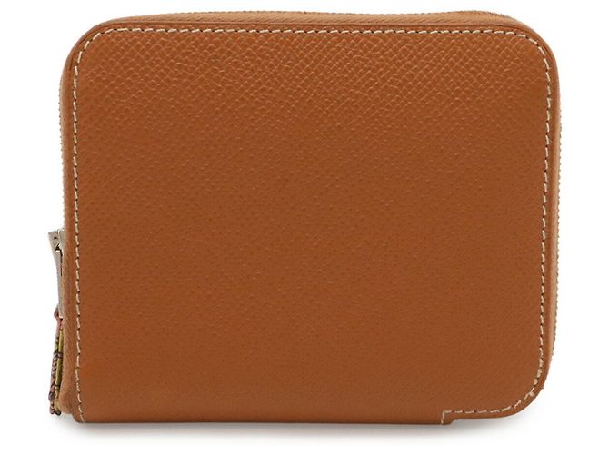 Hermès Cartera compacta de seda Azap Hermes Coñac - vista 2