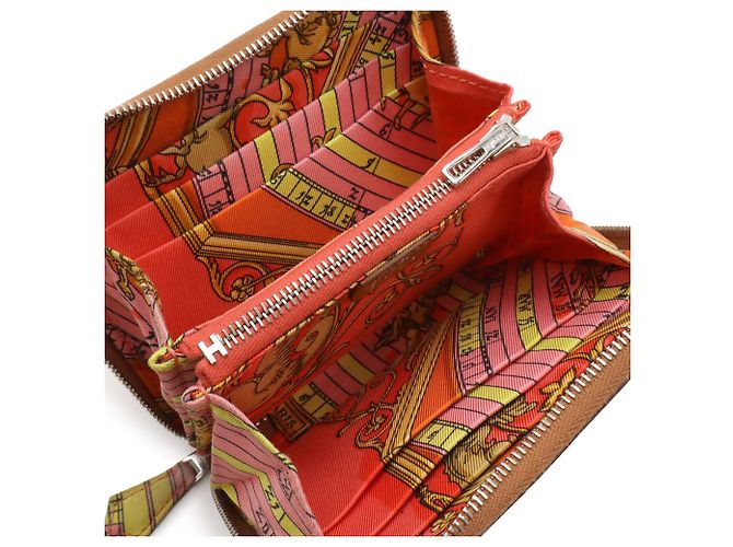 Hermès Cartera compacta de seda Azap Hermes Coñac - vista 6