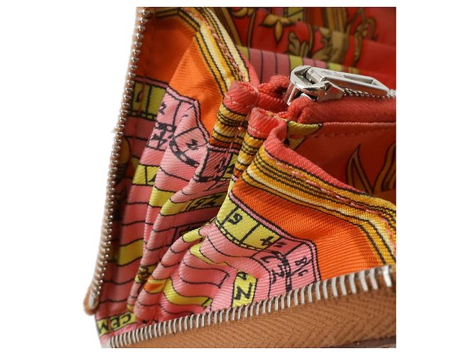 Hermès Cartera compacta de seda Azap Hermes Coñac - vista 8