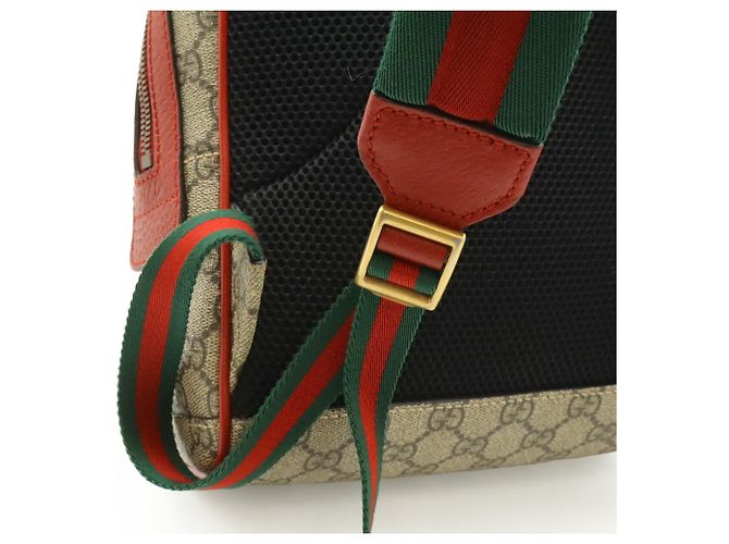 Zaino Gucci GG Supreme Bosco Appliqué Dog Rosa Beige Verde - vista 7