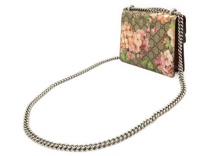 Borsa a tracolla con catena Gucci Dionysus GG Blooms Rosa Multicolore Beige - vista 3