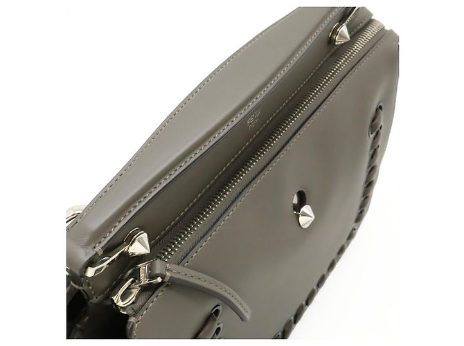 Fendi Handtasche aus grauem Leder Braun - Ansicht 5