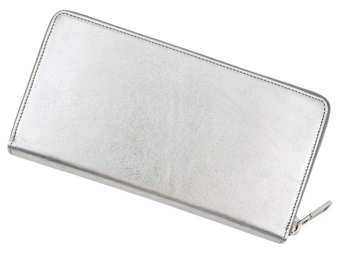 Portafoglio lungo Yves Saint Laurent in pelle argento - vista 3
