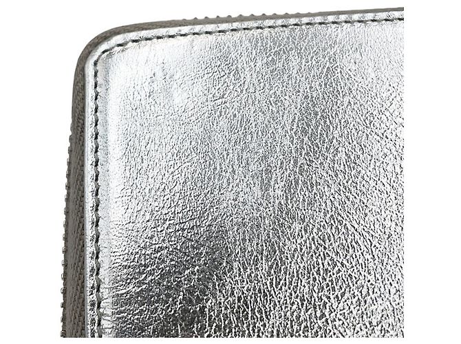 Portafoglio lungo Yves Saint Laurent in pelle argento - vista 6