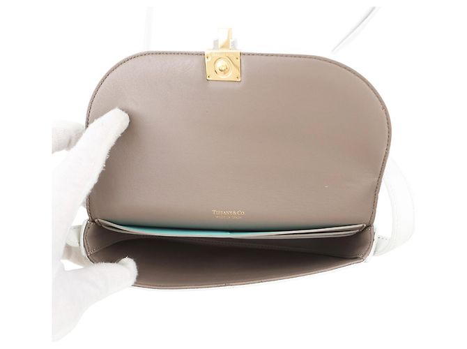 Borsa a tracolla in pelle bianca Tiffany & Co. Bianco - vista 5