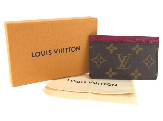 Tarjetero Monogram marrón y fucsia Louis Vuitton Castaño Monograma - vista 10