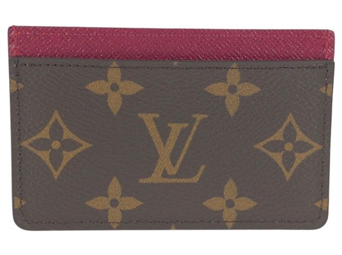Tarjetero Monogram marrón y fucsia Louis Vuitton Castaño Monograma - vista 2