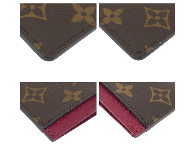 Tarjetero Monogram marrón y fucsia Louis Vuitton Castaño Monograma - vista 3