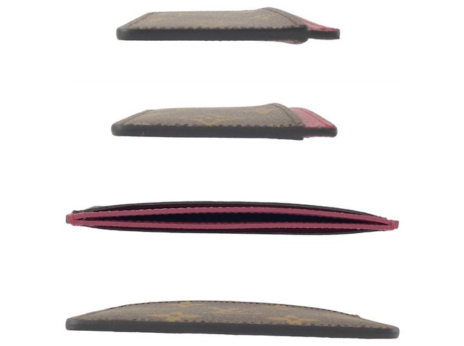 Tarjetero Monogram marrón y fucsia Louis Vuitton Castaño Monograma - vista 9