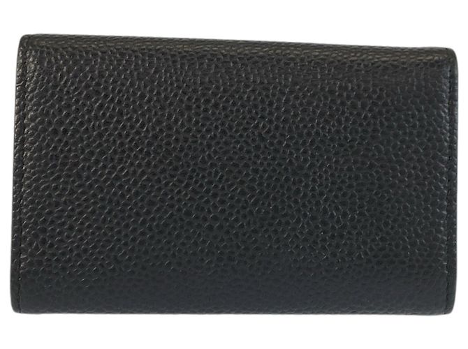 Chanel Coco Mark Black Leather Key Case - view 2