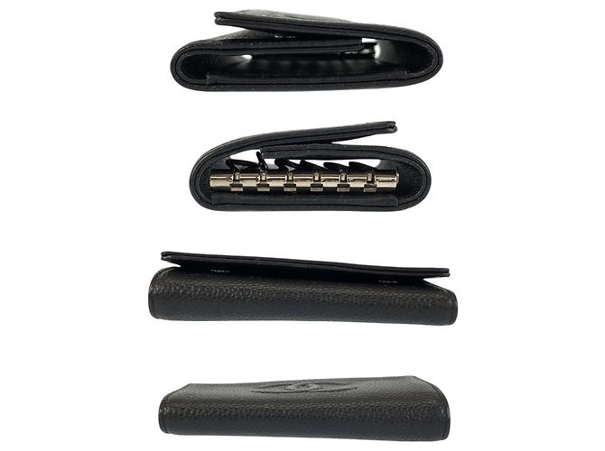 Chanel Coco Mark Black Leather Key Case - view 8