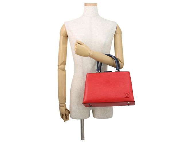 Borsa Louis Vuitton Epi Cléber PM Rosso Blu navy - vista 4