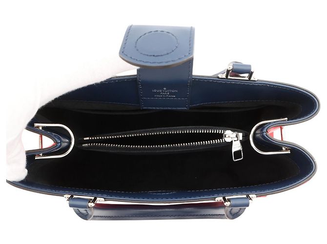 Borsa Louis Vuitton Epi Cléber PM Rosso Blu navy - vista 6