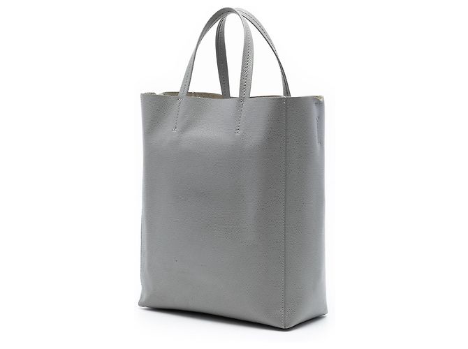 Cabas Céline Tote Verticale Celine in pelle di vitello granulata Small Grigia Marrone - vista 2