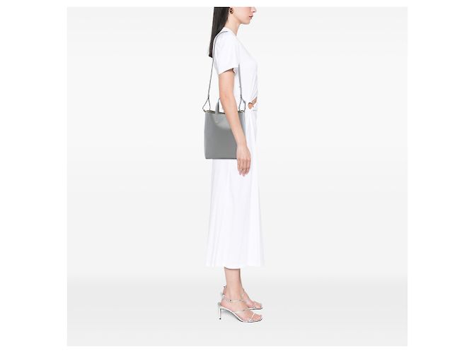 Cabas Céline Tote Verticale Celine in pelle di vitello granulata Small Grigia Marrone - vista 6