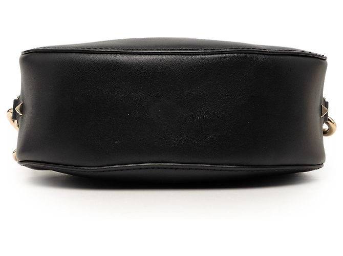 Borsa a tracolla Valentino Black Calfskin Rockstud VLTN Oval Nero - vista 3