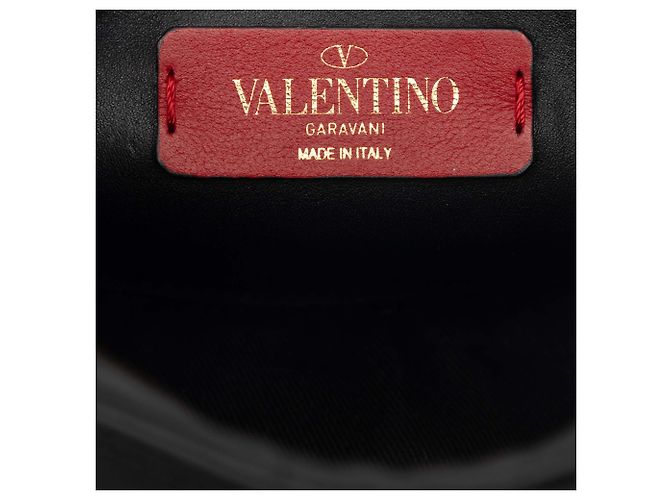 Borsa a tracolla Valentino Black Calfskin Rockstud VLTN Oval Nero - vista 5