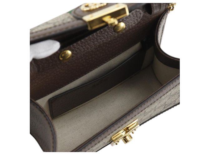 Borsa Gucci Beige Small GG Supreme Web Ophidia a manico - vista 4