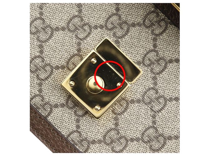Borsa Gucci Beige Small GG Supreme Web Ophidia a manico - vista 7