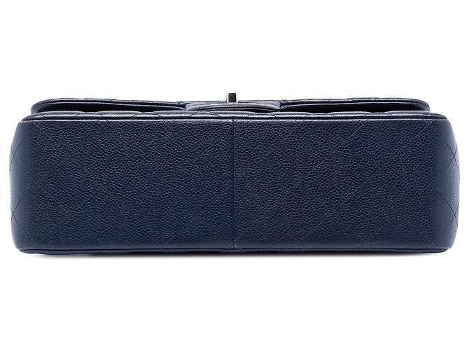Chanel Blue Jumbo Classic Caviar Double Flap Blu navy - vista 3
