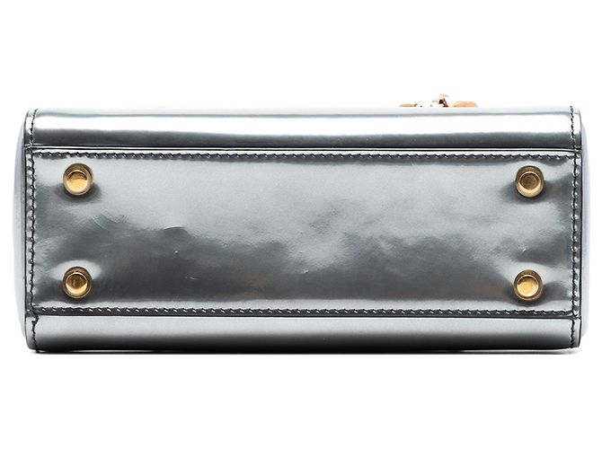 Lady Dior Mini in vernice metallizzato argento Dior - vista 3