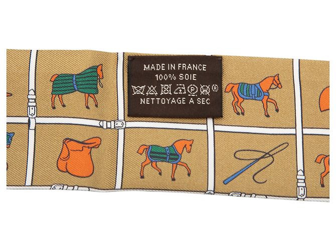 Lenço Twilly de seda Hermès Brown Couvertures et Tenues de Jour Marrom Castanho claro - vista 5