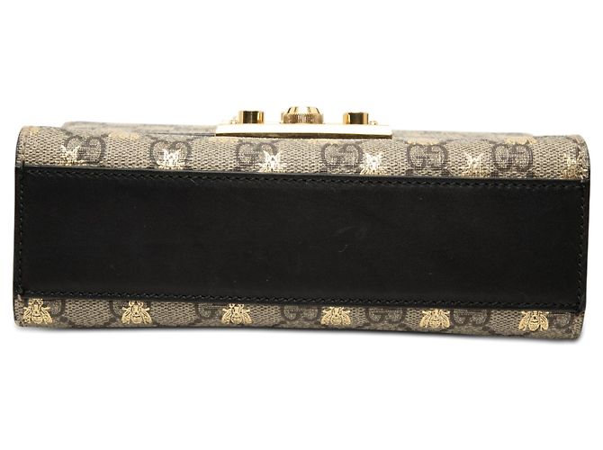 Gucci Beige Small GG Supreme Bee Padlock Crossbody - vista 3