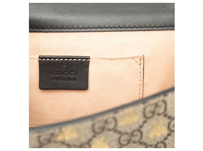 Gucci Beige Small GG Supreme Bee Padlock Crossbody - vista 5