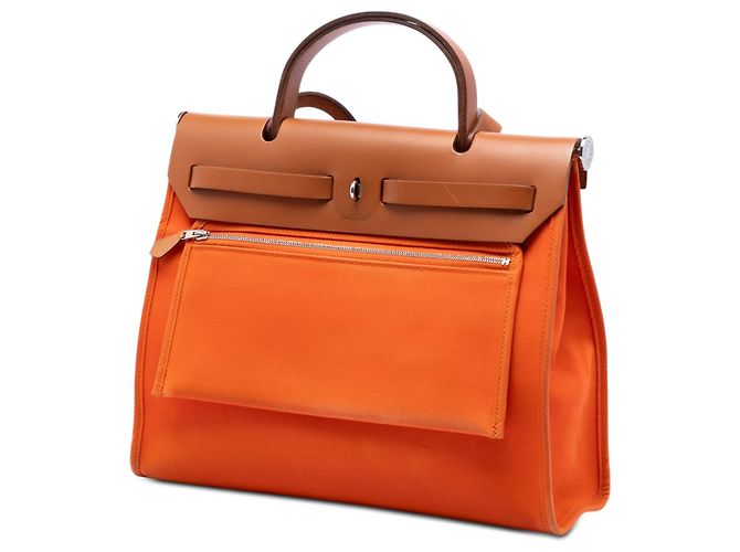 Hermès Orange Toile Herbag Zip 31 - vista 2