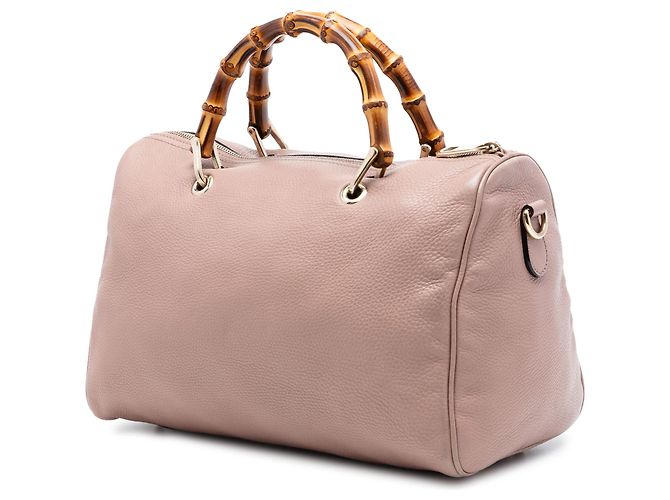 Bolso Boston Gucci Brown Medium Calfskin Bamboo Shopper Castaño Carne - vista 2