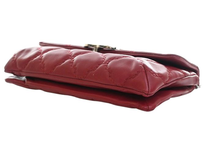 Chanel Red CC Quilted Calfskin Double Stitch Hamptons Flap Rosso - vista 13